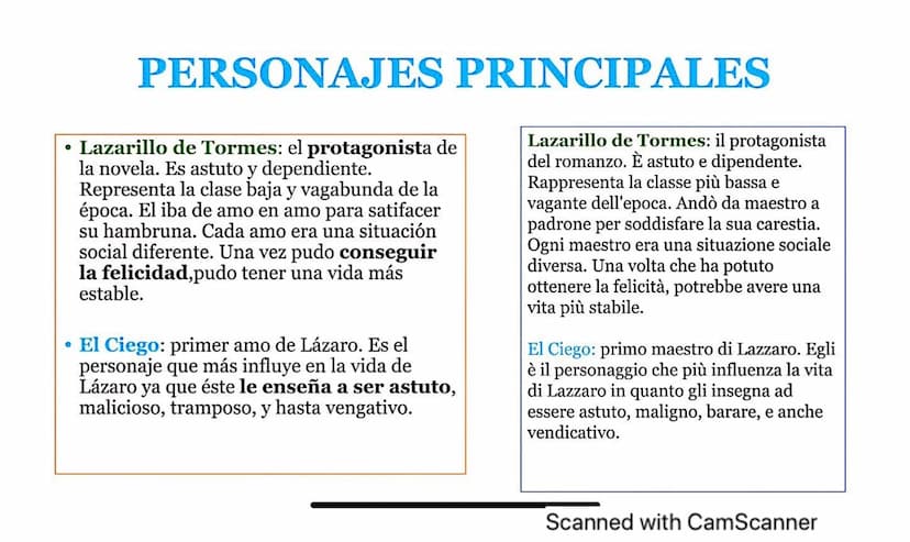 Lazarillo de
Tormes
Scanned with CamScanner ARGOMENTOS
El protagonista nació pobre en un
pueblito español del siglo XVI y pasó
su adolescenc