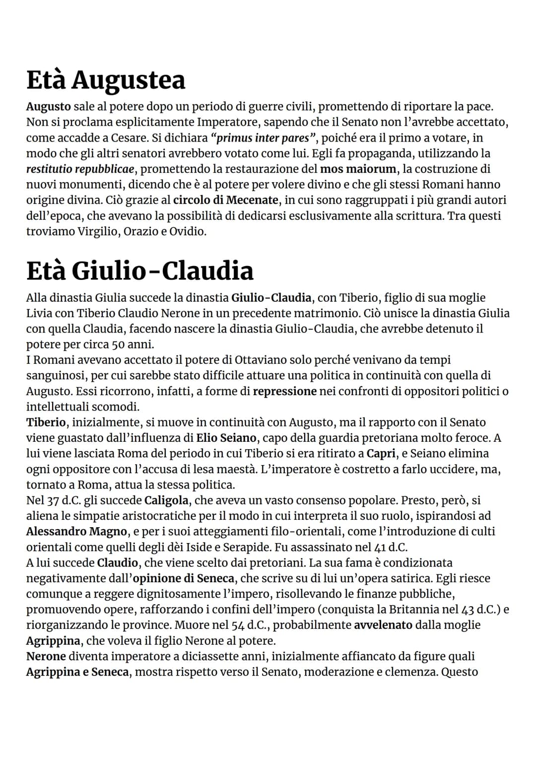 LATINO
❖ Età Giulio-Claudia
❖ Fedro
Seneca ܀ Età Augustea
Augusto sale al potere dopo un periodo di guerre civili, promettendo di riportare 