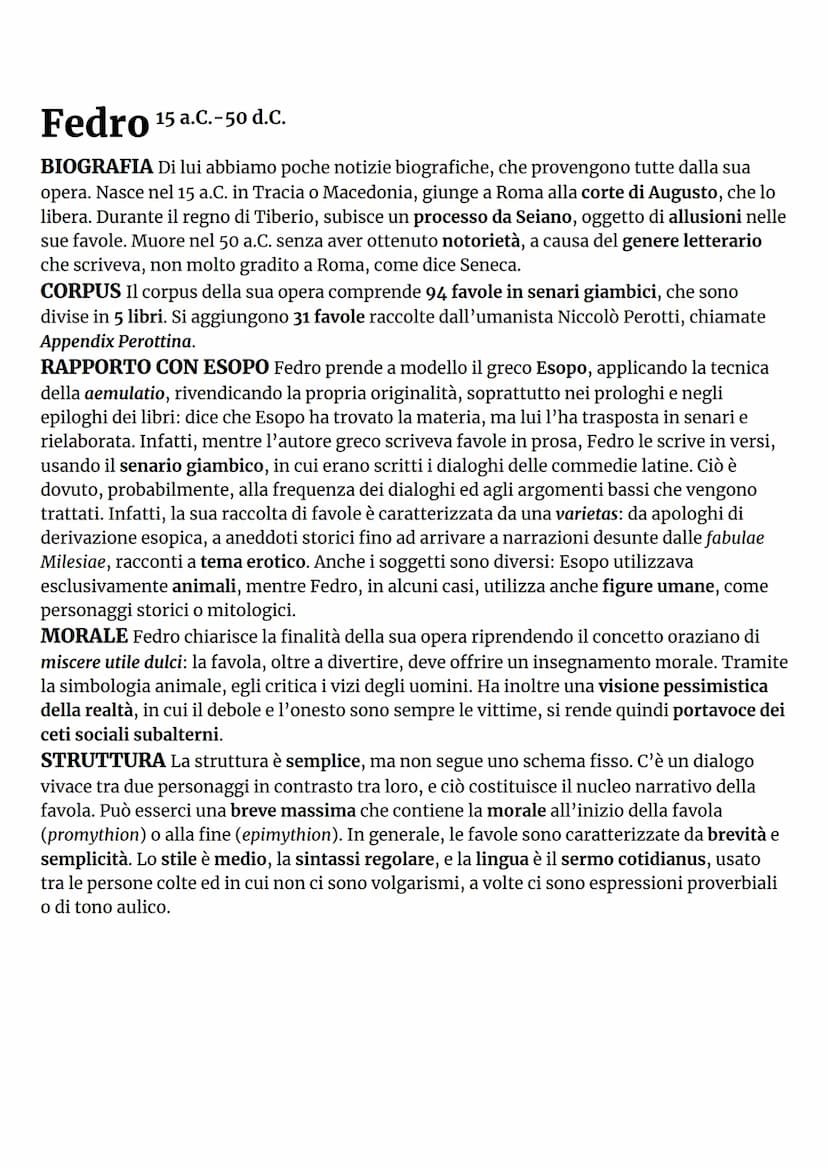 LATINO
❖ Età Giulio-Claudia
❖ Fedro
Seneca ܀ Età Augustea
Augusto sale al potere dopo un periodo di guerre civili, promettendo di riportare 