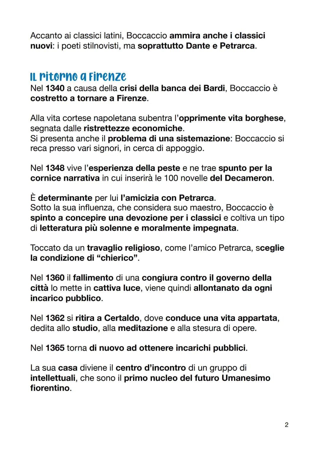 Biografia Dettagliata di Giovanni Boccaccio: Peste e Petrarca