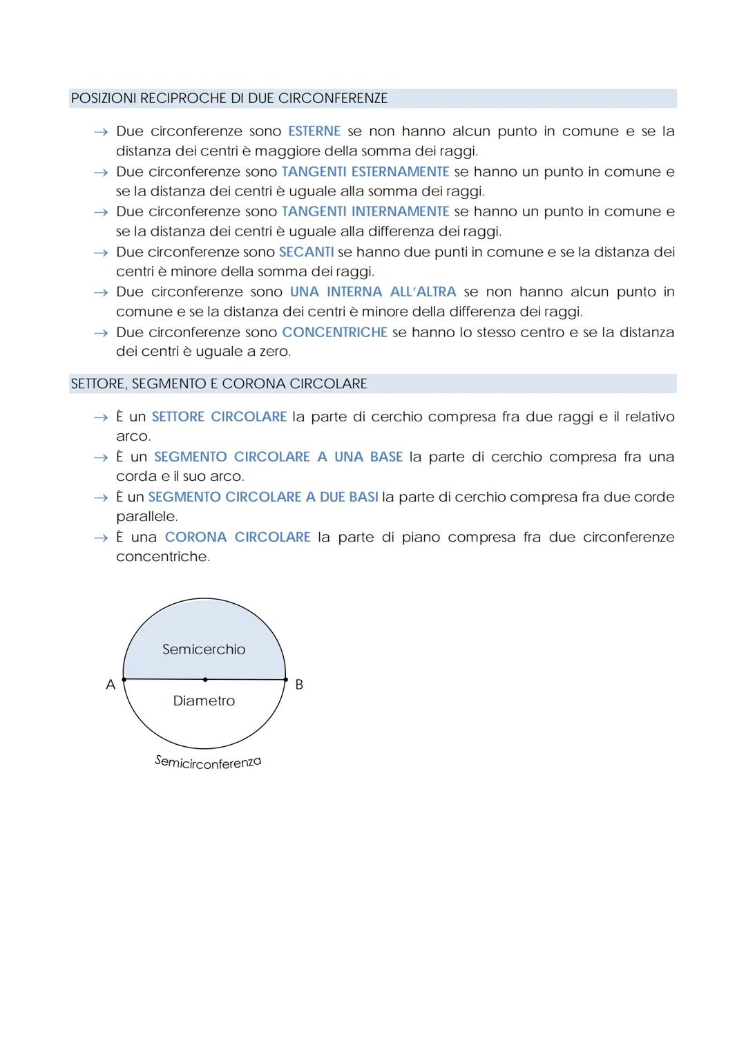 LA CIRCONFERENZA E IL CERCHIO
CIRCONFERENZA E CERCHIO
→ La CIRCONFERENZA è una linea chiusa costituita da infiniti punti tutti equidistanti 