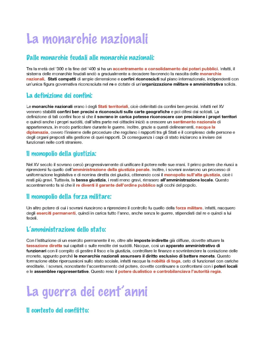 Monarchie nazionali e guerra dei cent’anni