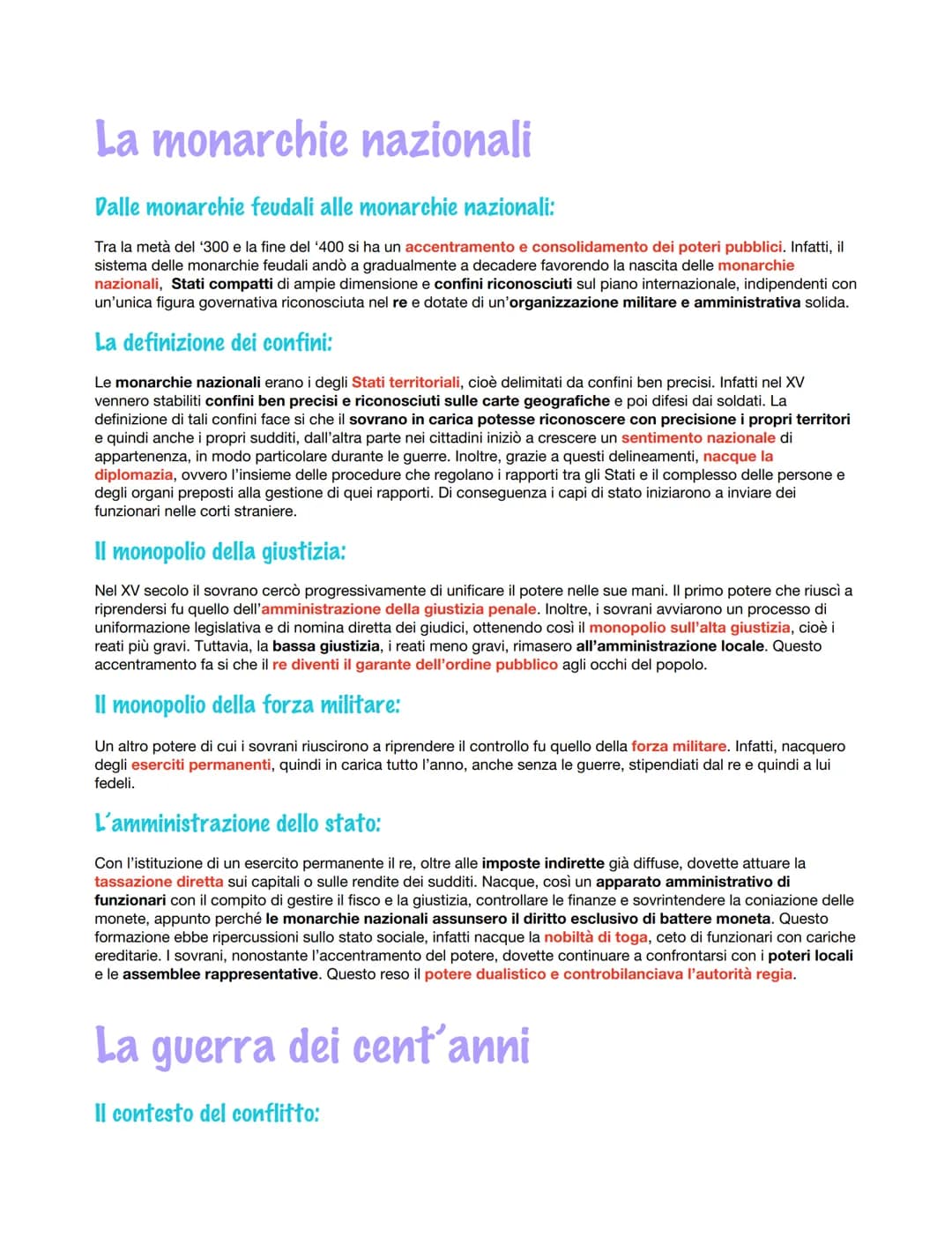 La monarchie nazionali
Dalle monarchie feudali alle monarchie nazionali:
Tra la metà del '300 e la fine del '400 si ha un accentramento e co