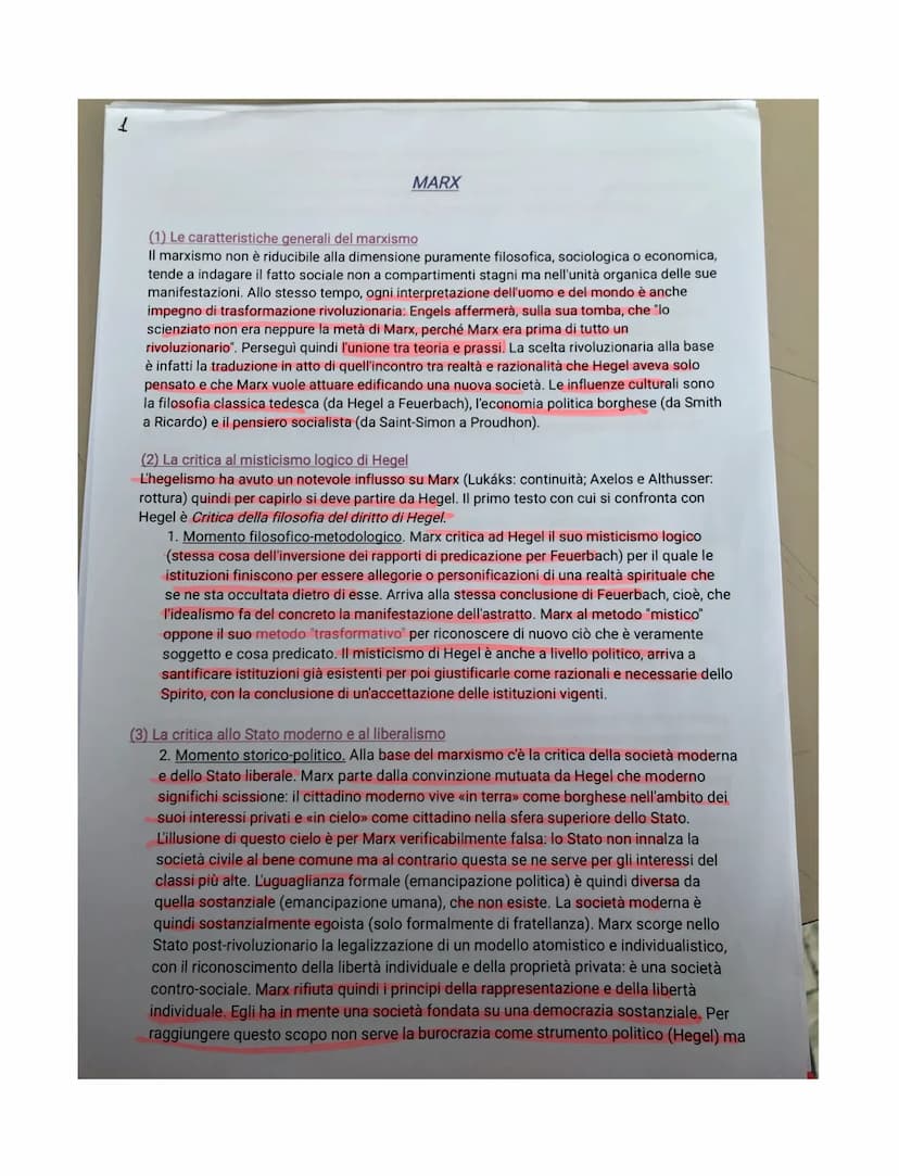 Marx
Marx ron & definito solo filosofo ma anche sociologo, economiste de proprio perché la sua filosofia
ingloba diverse discipline.
Inoltre