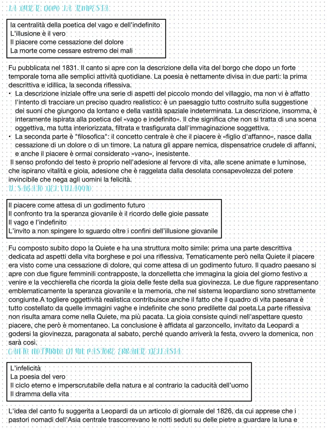 :MAINITO
Poetica del vago e indefinito
Concetto di infinito nel tempo
e nello spazio
Risale al 1819 e fu scritto a Recanati. Il nucleo temat