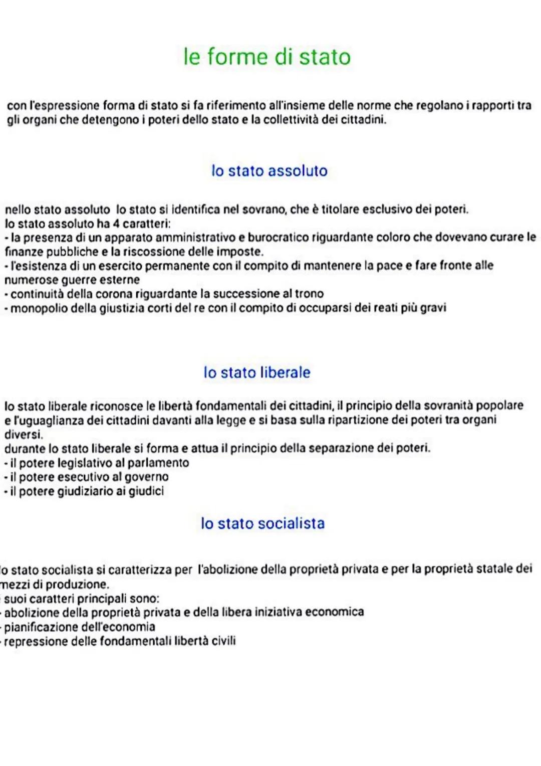 le forme di stato
con l'espressione forma di stato si fa riferimento all'insieme delle norme che regolano i rapporti tra
gli organi che dete