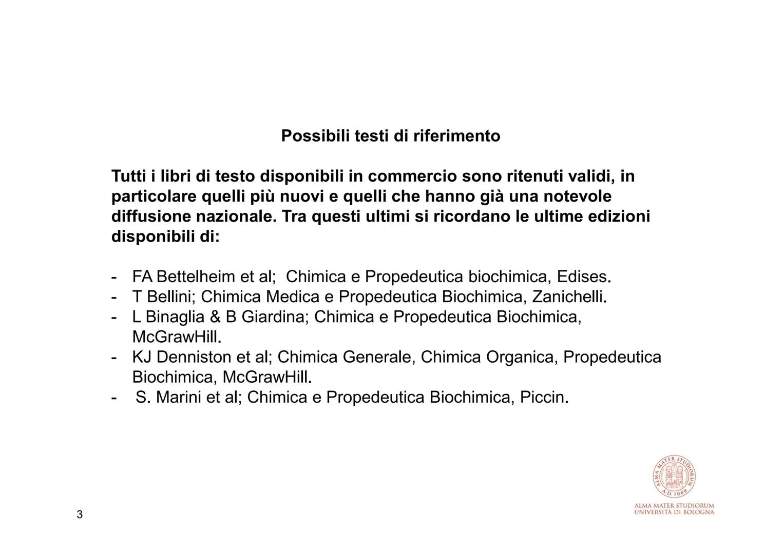 CHIMICA E PROPEDEUTICA BIOCHIMICA
(6 CFU)
Lingua di Insegnamento: Italiano
Obiettivi Generali del Corso Integrato
Fornire le basi per la com