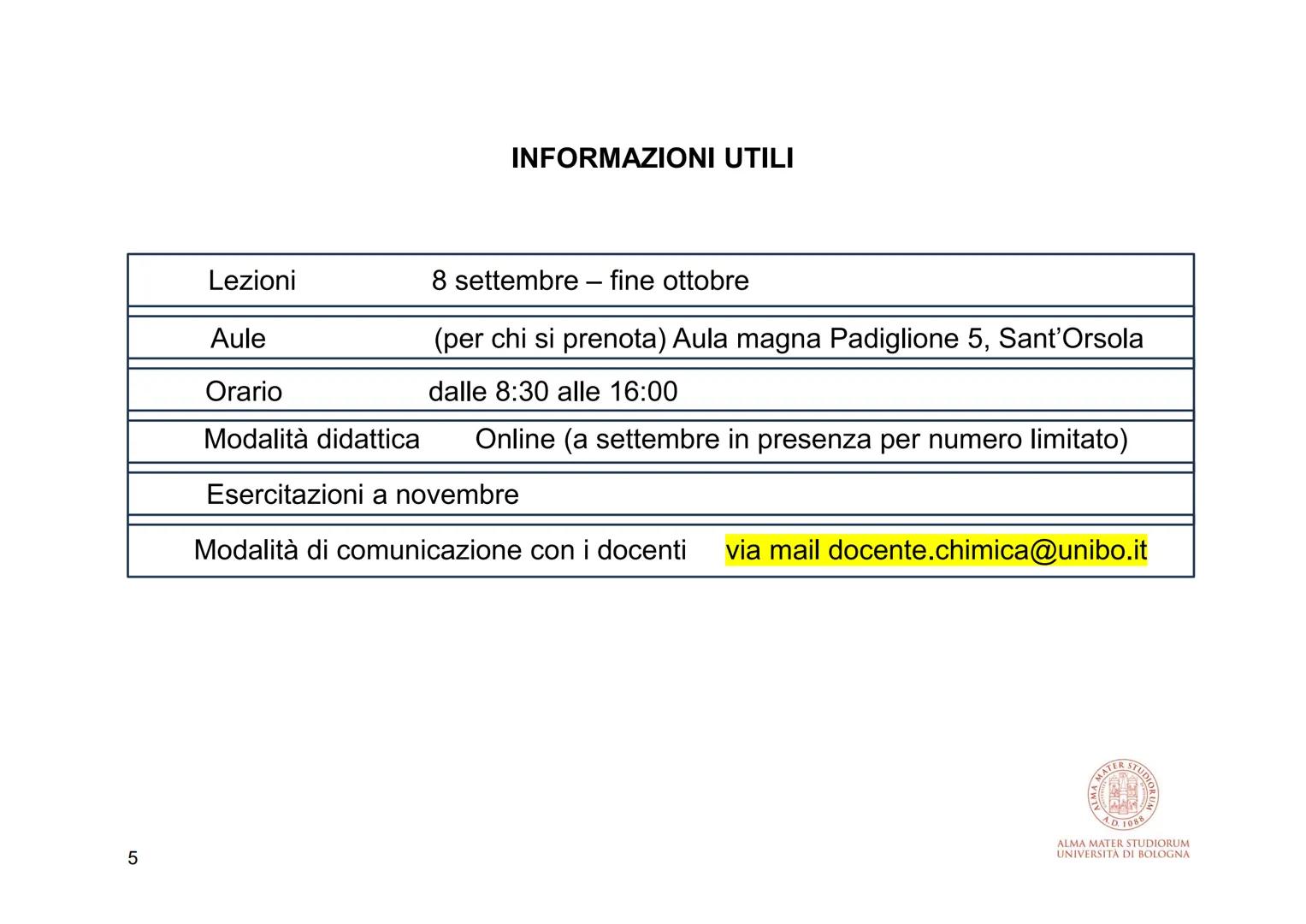 CHIMICA E PROPEDEUTICA BIOCHIMICA
(6 CFU)
Lingua di Insegnamento: Italiano
Obiettivi Generali del Corso Integrato
Fornire le basi per la com