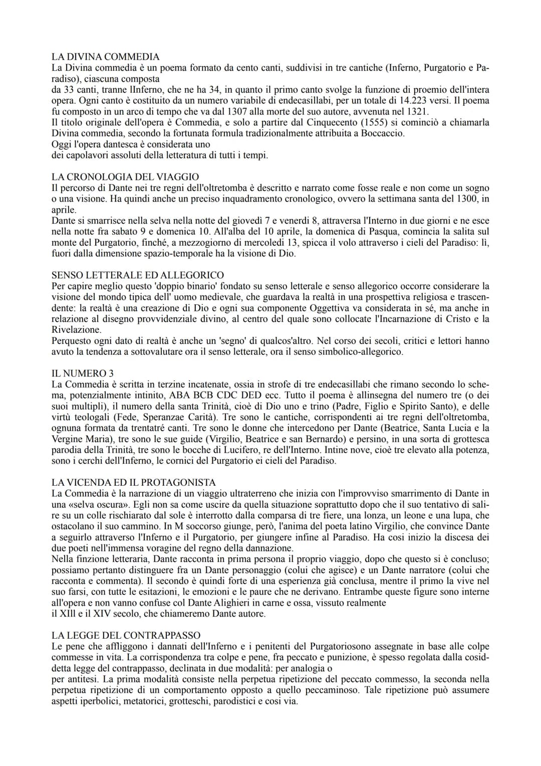 LA DIVINA COMMEDIA
La Divina commedia è un poema formato da cento canti, suddivisi in tre cantiche (Inferno, Purgatorio e Pa-
radiso), ciasc