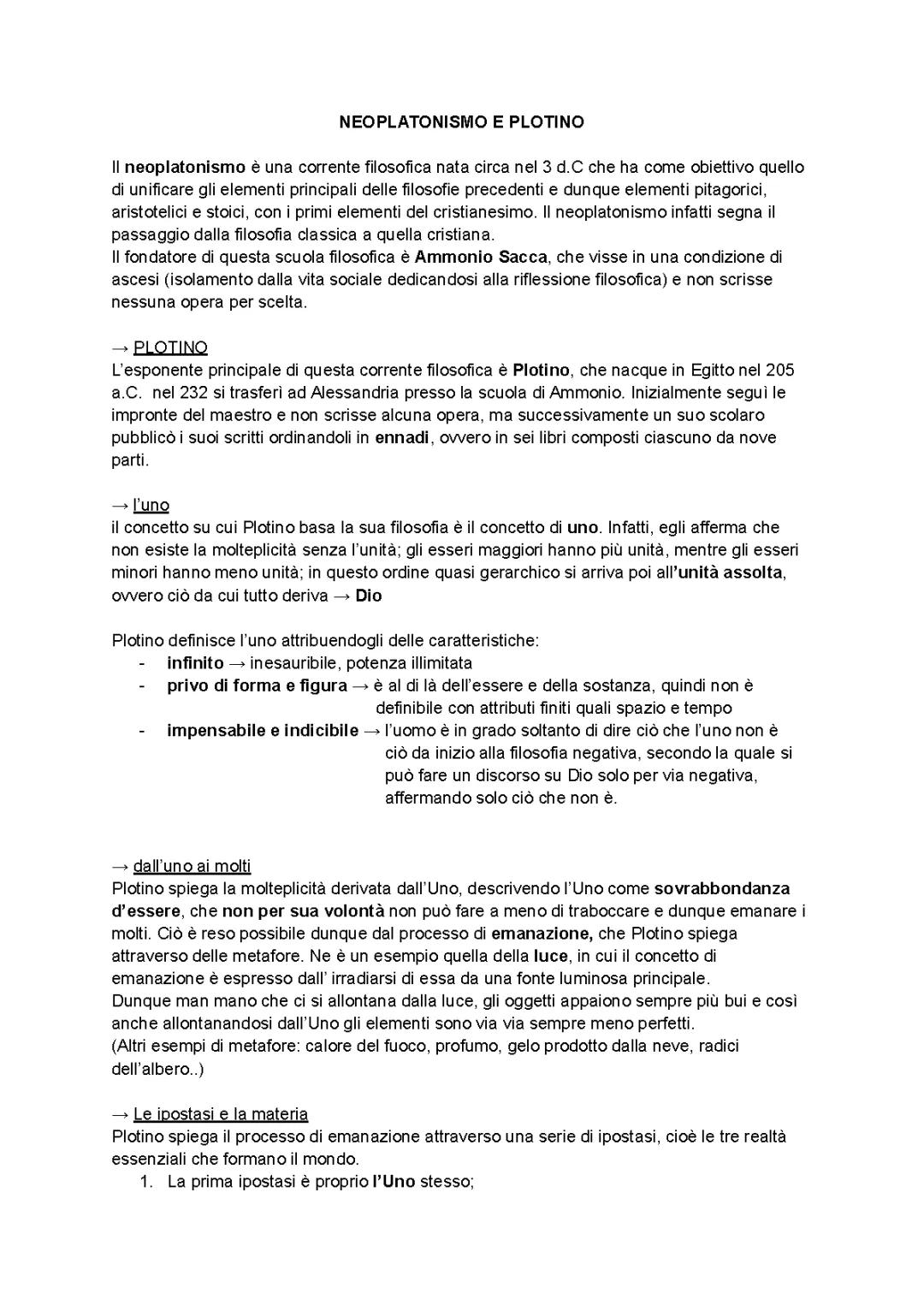 Neoplatonismo e Plotino