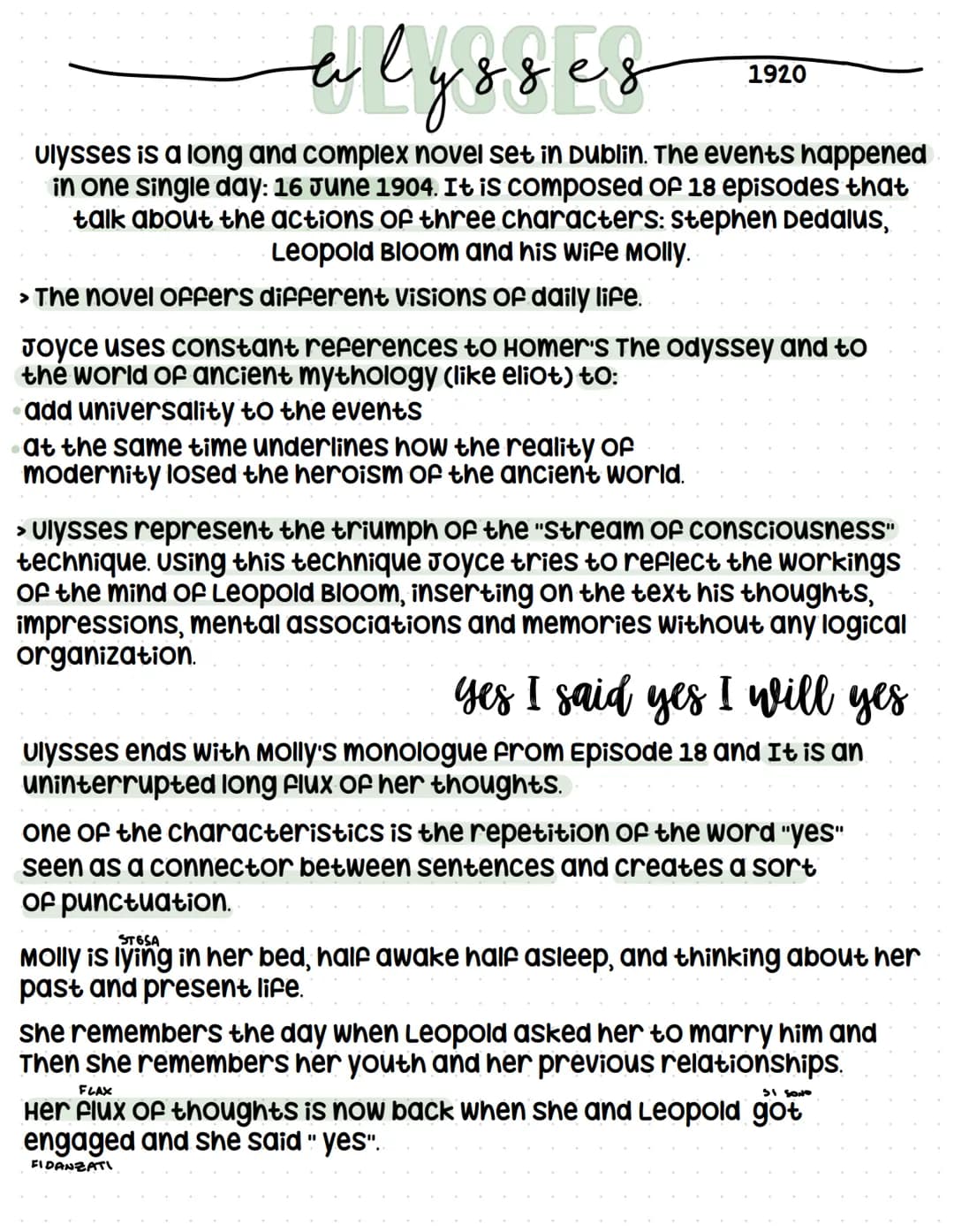 alysses
Ulysses is a long and complex novel set in Dublin. The events happened
in one single day: 16 June 1904. It is composed of 18 episode