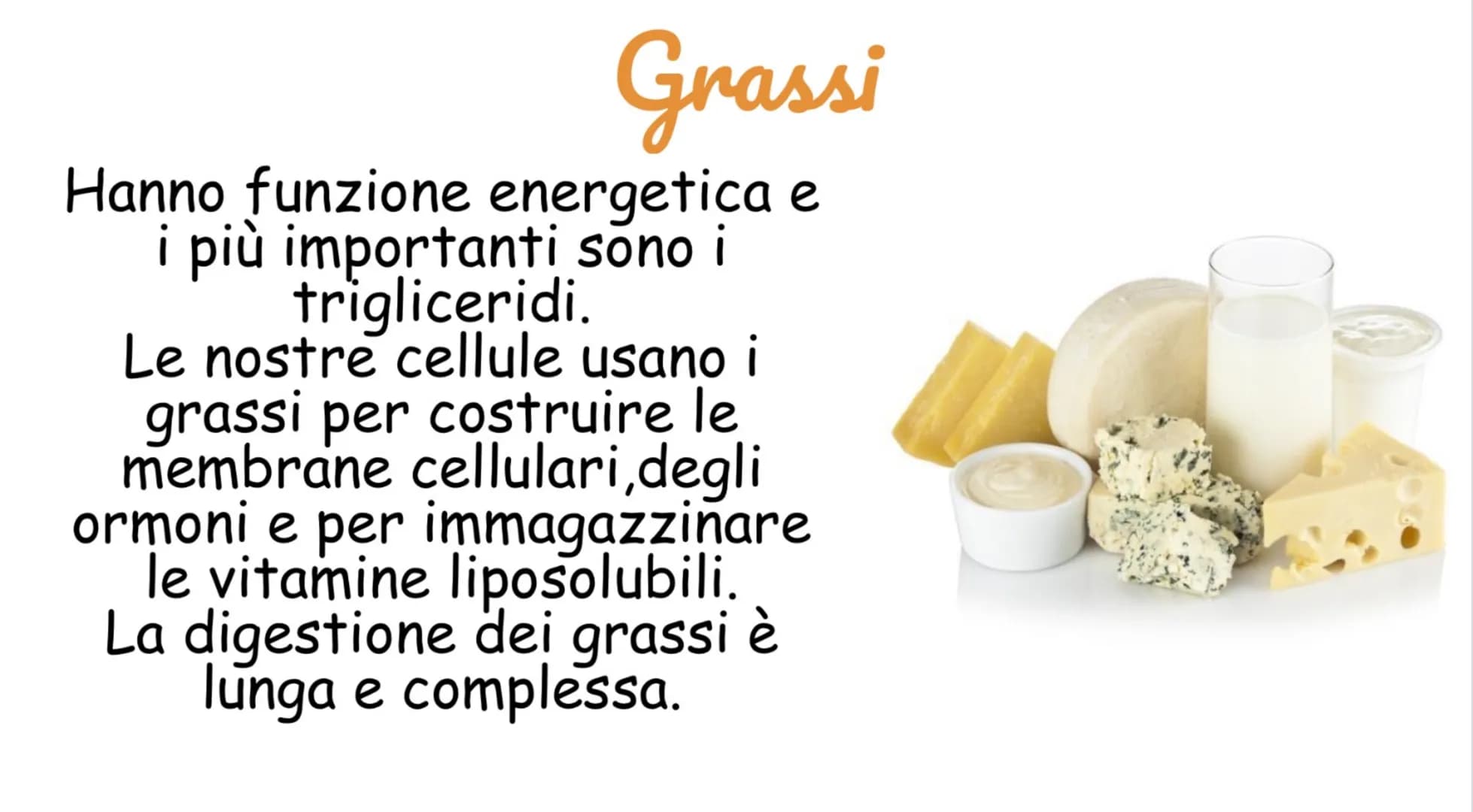 Carboidrati
Hanno funzione energetica
I più importanti sono:
Amido:contenuto negli alimenti a base
di cereali
Saccarosio: zucchero da tavola