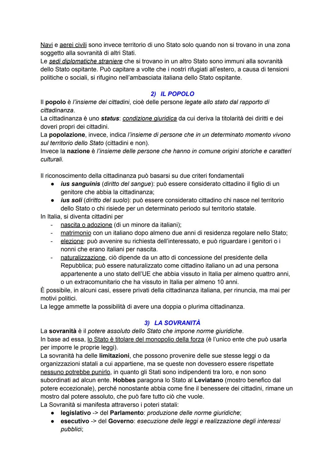 # LO STATO

Lo Stato è l'ente sociale che si forma quando su un territorio determinato, un popolo si
organizza giuridicamente e si sottopone