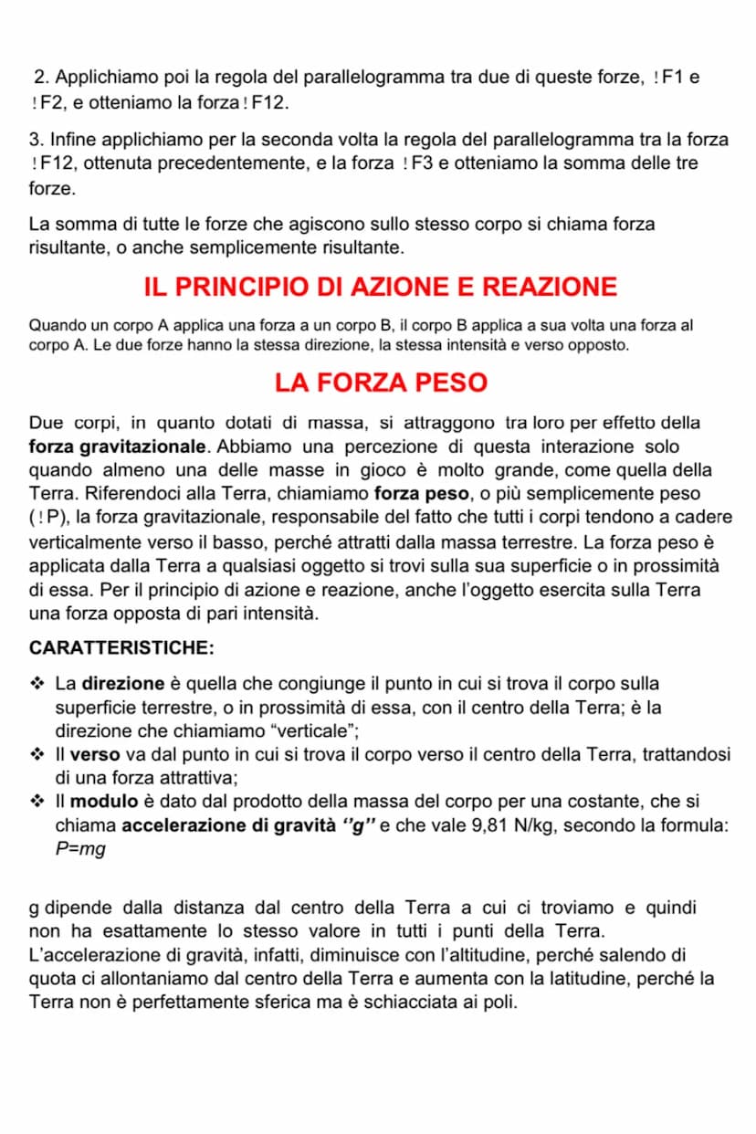 LA FORZA
→ Una forza è un'azione esercitata da un corpo su un altro corpo.
Questo significa che tutte le volte che c'è una forza c'è un corp