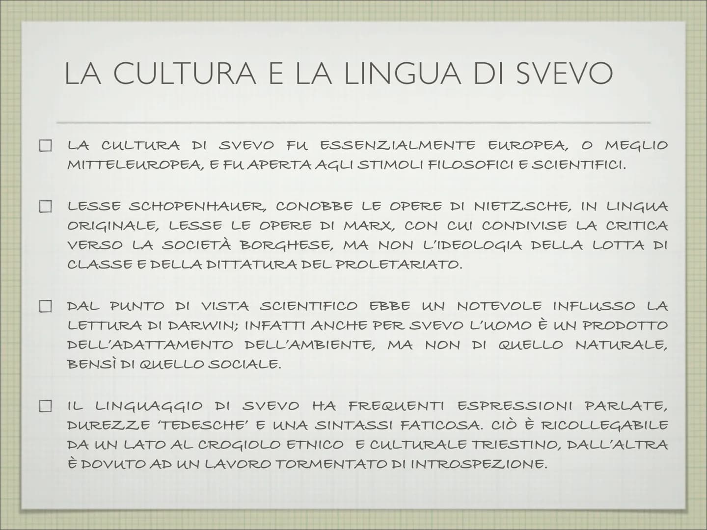 ITALO SVEVO
(1861-1928)
A CURA DI MARIA ELISABETTA LORICCHIO LA VITA
ITALO SVEVO, CHE NASCE A TRIESTE NEL 1861, È LO PSEUDONIMO DI
ETTORE SC