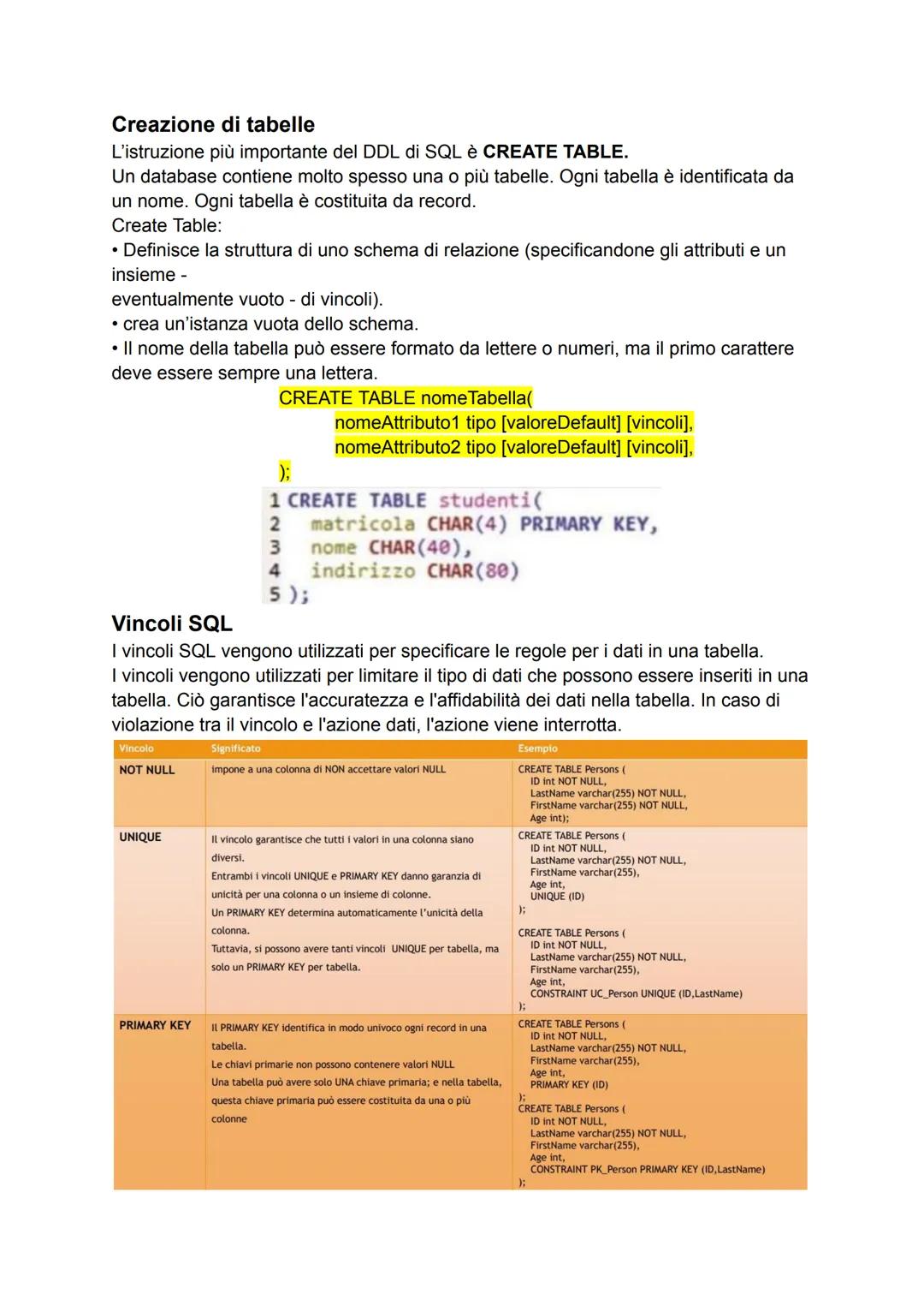 SQL
Un DBMS e' sostanzialmente uno strato software che si frappone fra l'utente ed i dati
veri e propri. Grazie a questo strato intermedio l