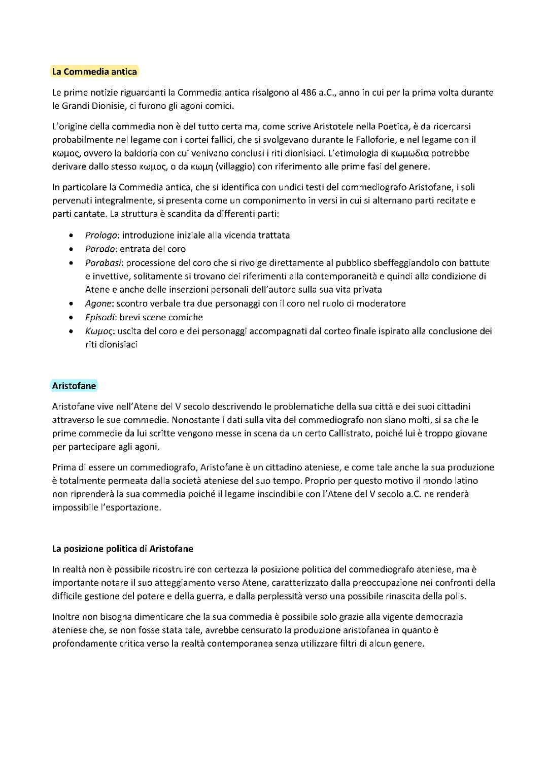 Aristofane e la Commedia antica