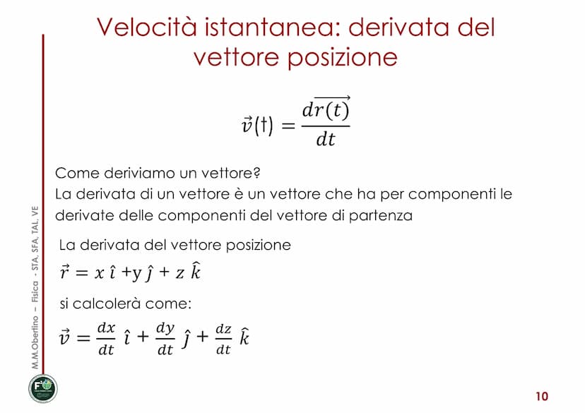 MECCANICA
Corso di Fisica
Maria Margherita Obertino
Università degli Studi di Torino - DISAFA
■
■
CINEMATICA
Posizione, spostamento
■ Veloci
