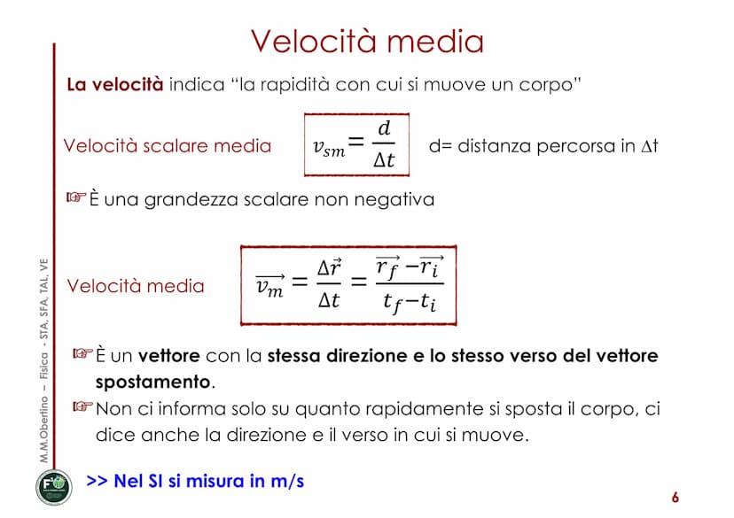 MECCANICA
Corso di Fisica
Maria Margherita Obertino
Università degli Studi di Torino - DISAFA
■
■
CINEMATICA
Posizione, spostamento
■ Veloci