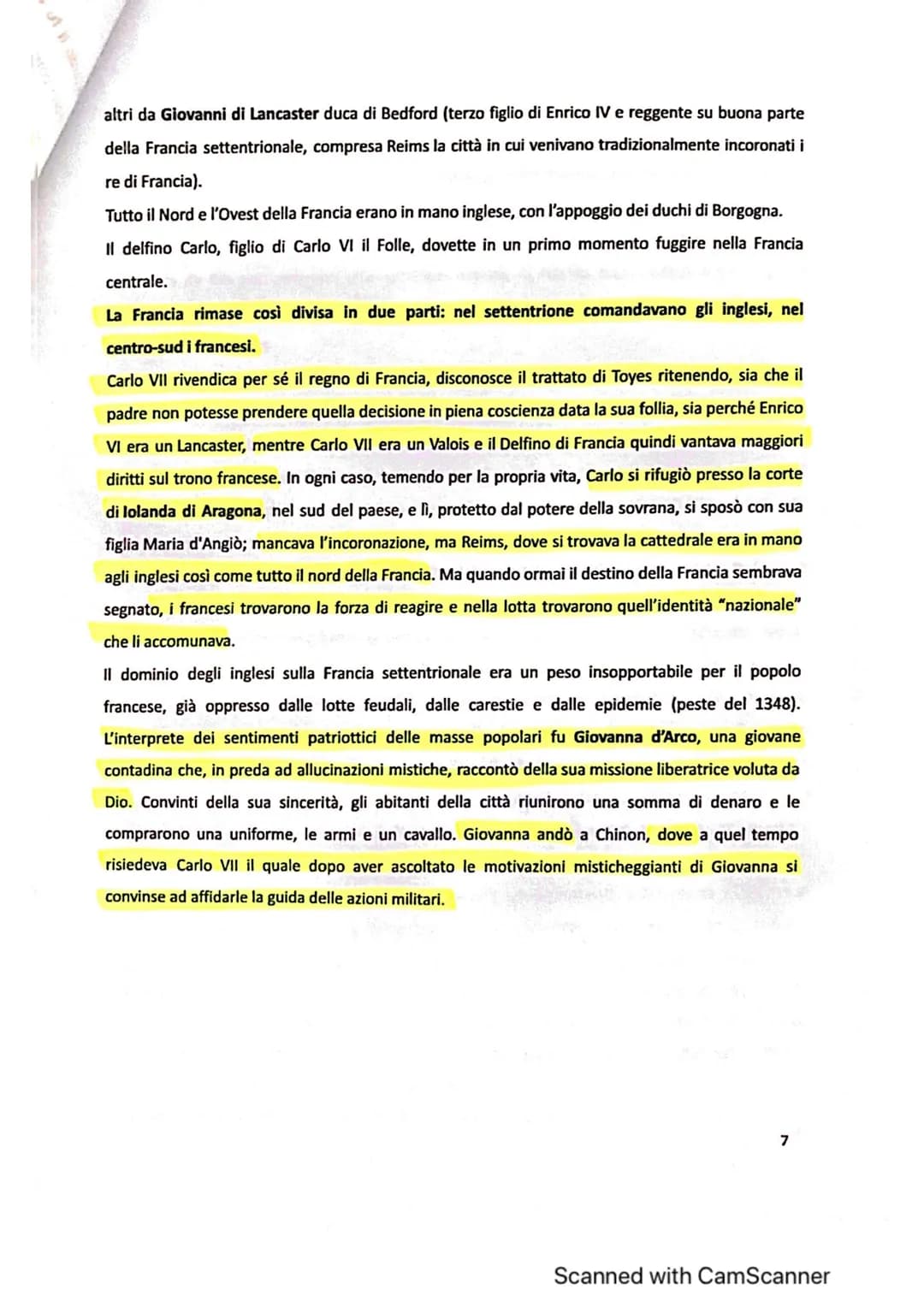 La guerra dei Cent'anni
1337 1453
All'inizio del Trecento la Francia era uno dei regni più forti e importanti dell'Occidente; basti
pensare 