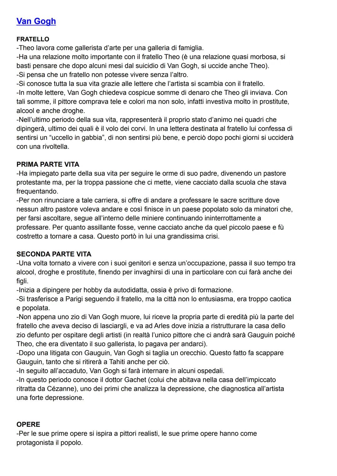 # Van Gogh

FRATELLO

-Theo lavora come gallerista d'arte per una galleria di famiglia.

-Ha una relazione molto importante con il fratello 