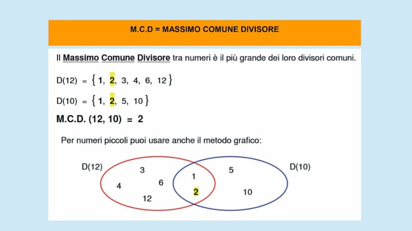 CUOLA
2
M.C.D e m.c.m
MASSIMO COMUNE DIVISORE E
MINIMO COMUNE MULTIPLO Il Massimo Comune Divisore tra numeri è il più grande dei loro diviso