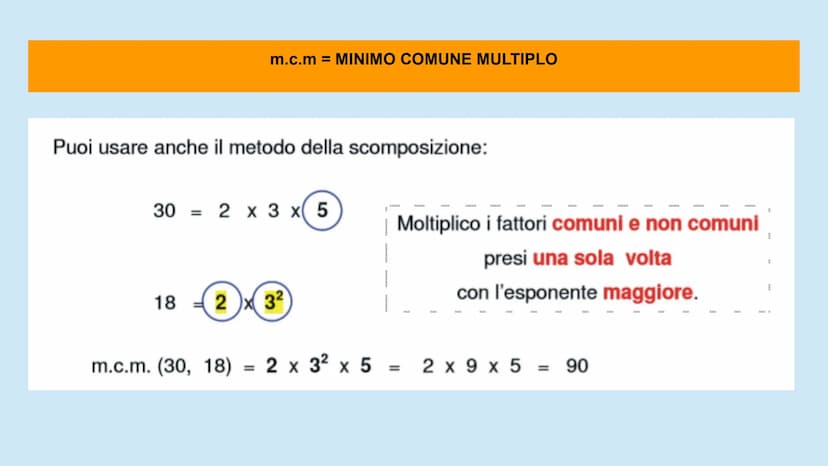 CUOLA
2
M.C.D e m.c.m
MASSIMO COMUNE DIVISORE E
MINIMO COMUNE MULTIPLO Il Massimo Comune Divisore tra numeri è il più grande dei loro diviso