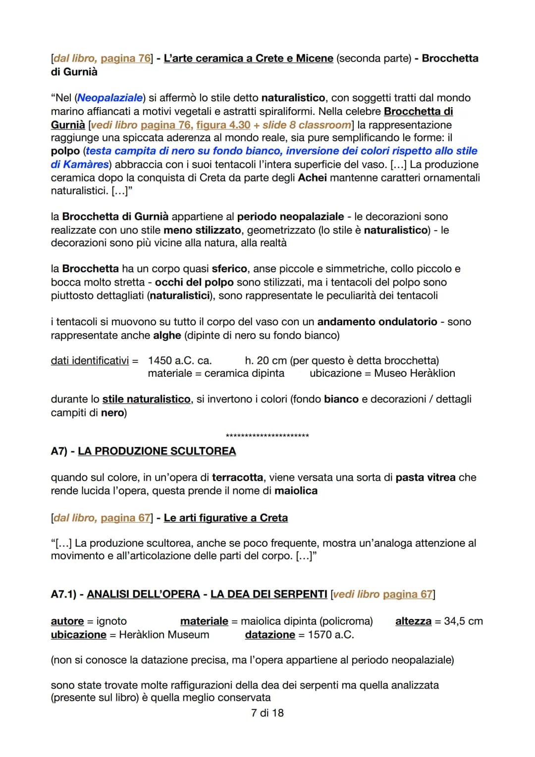 ARTE DEL MEDITERRANEO ORIENTALE
(dal libro, pagina 64)
A) - LA CIVILTÀ CRETESE
●
si sviluppa sull'isola di Creta; la civiltà è detta anche m