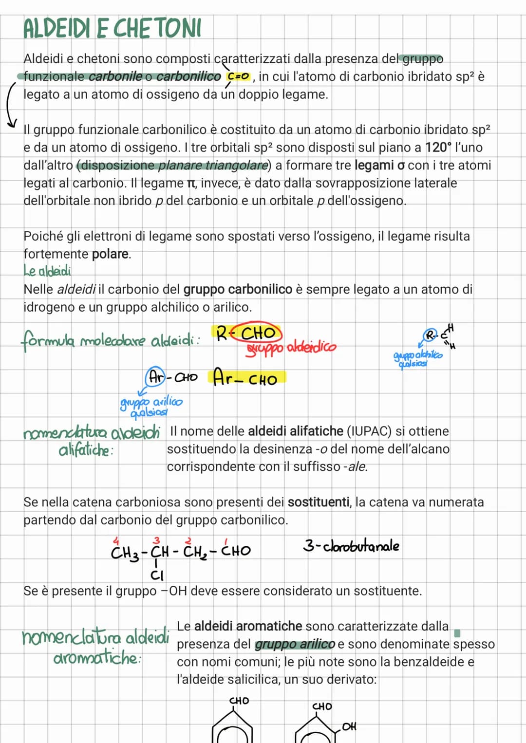 ALDEIDI E CHE TONI
Aldeidi e chetoni sono composti caratterizzati dalla presenza del gruppo
funzionale carbonile o carbonilico c-o, in cui l