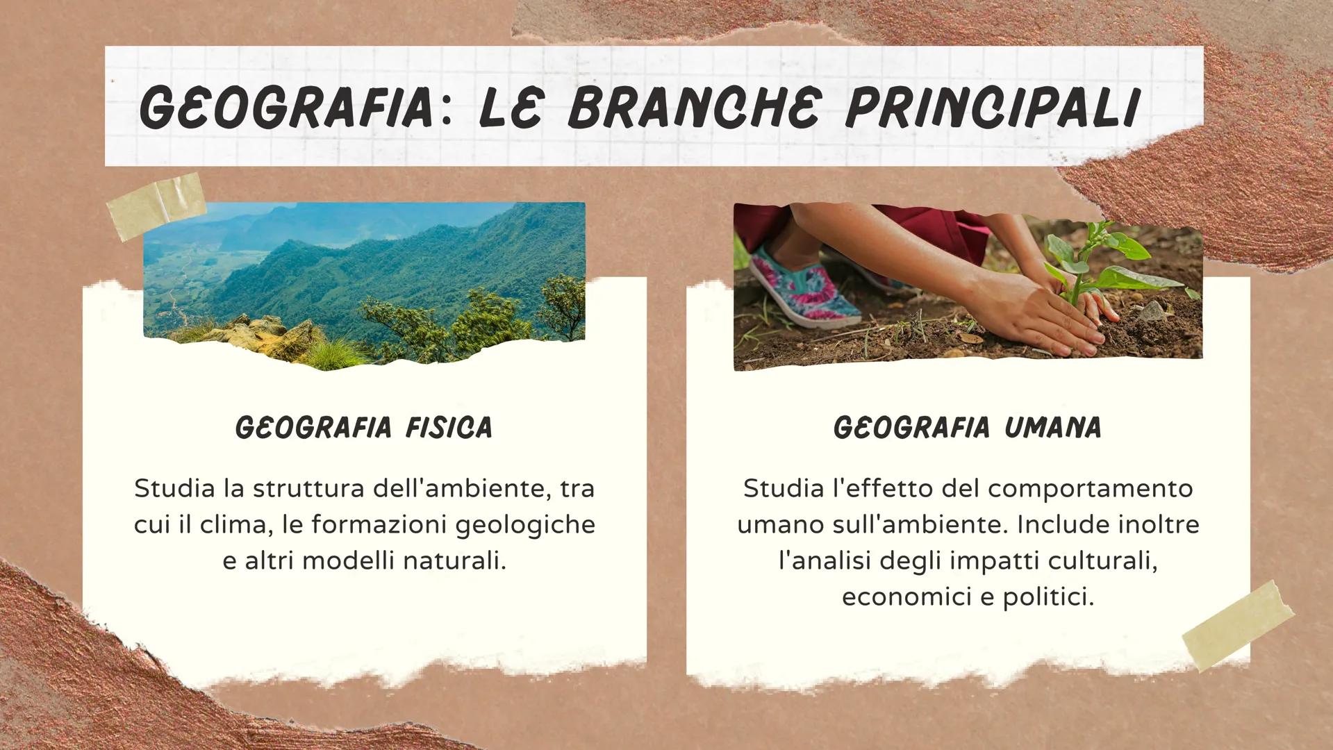 WI
at
a tid
COS'È LA GEOGRAFIA?
La geografia è la scienza che studia le
caratteristiche della Terra e il modo in cui
è collegata con le pers