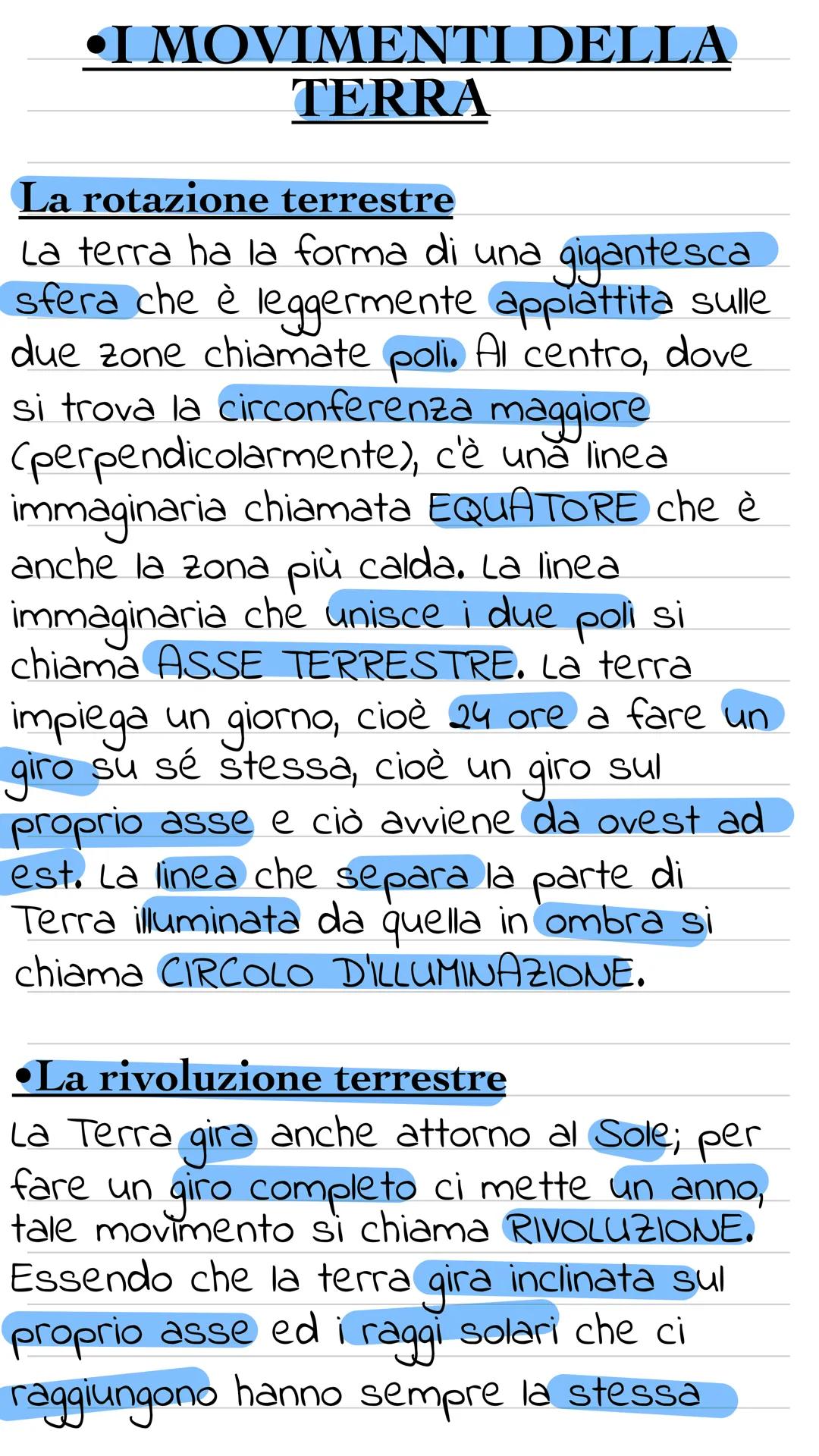 I Movimenti Principali della Terra: Rotazione e Rivoluzione