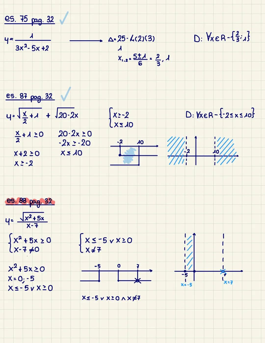 INTERVALLI E INTORNI
es. 72 pag. 32
x² +1
2x+5
4 =
s. 73 pag. 33
32
X-
X²+7x+12
4 =
es.
_4=
74
pag. 32
X+1
x2+2x+4
3
4= √x-1
D: VXER
FRAZION