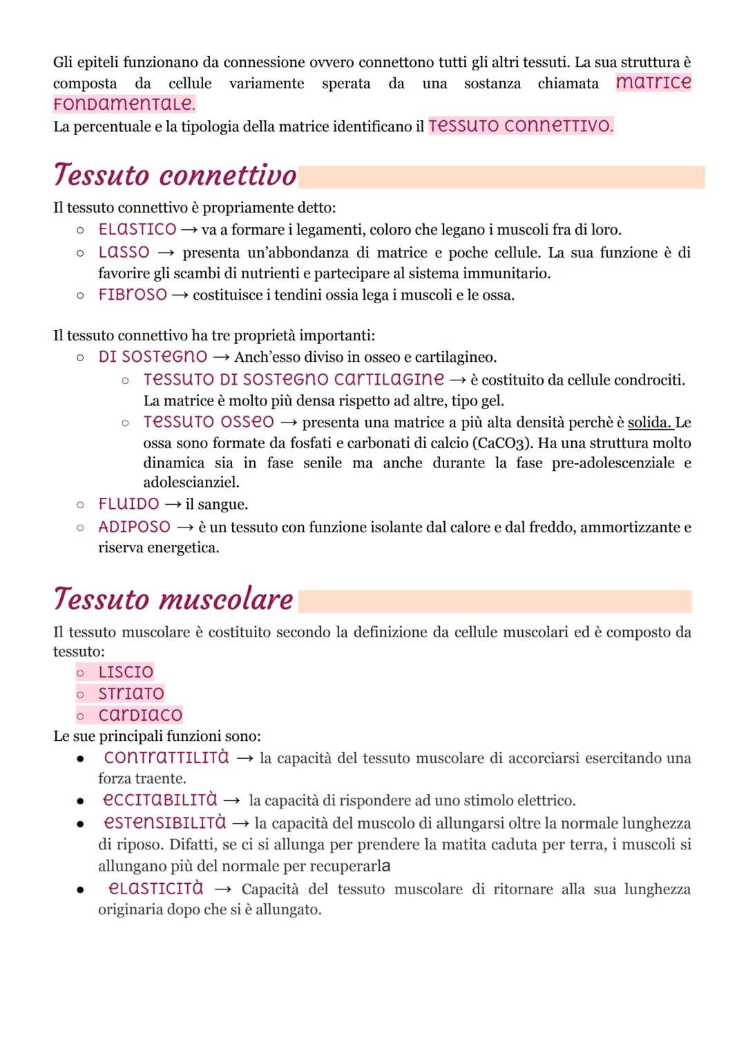 I tessuti
ISTOLOGIA: branca della medicina che studia i tessuti.
Il corpo umano ha 200 tessuti diversi ma che si possono unire in 4 gruppo p