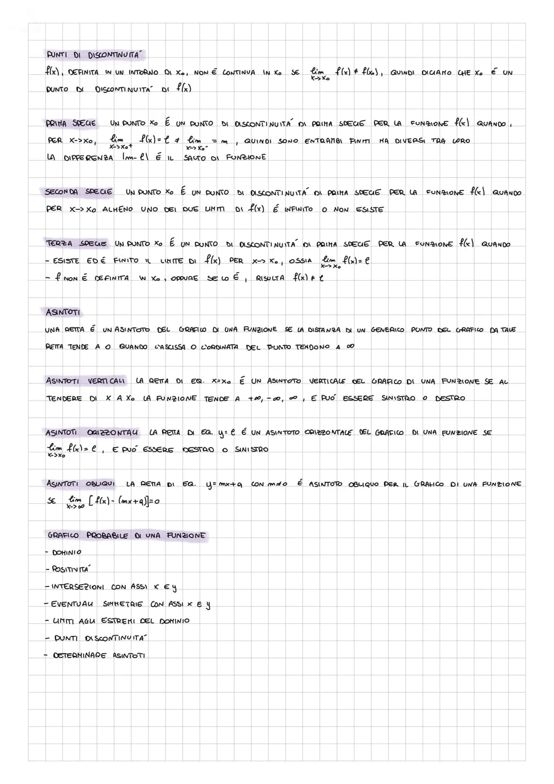 lim f(x) =+00
X->Xo
lim f(x) = -00
x-> Xo
lim f(x) = e
X-> +00
lim f(x) = e
X->-∞
DICE CHE
f(x) TENDE A +00
DISE QUAZIONI,
DATA LA FUNZIONE 