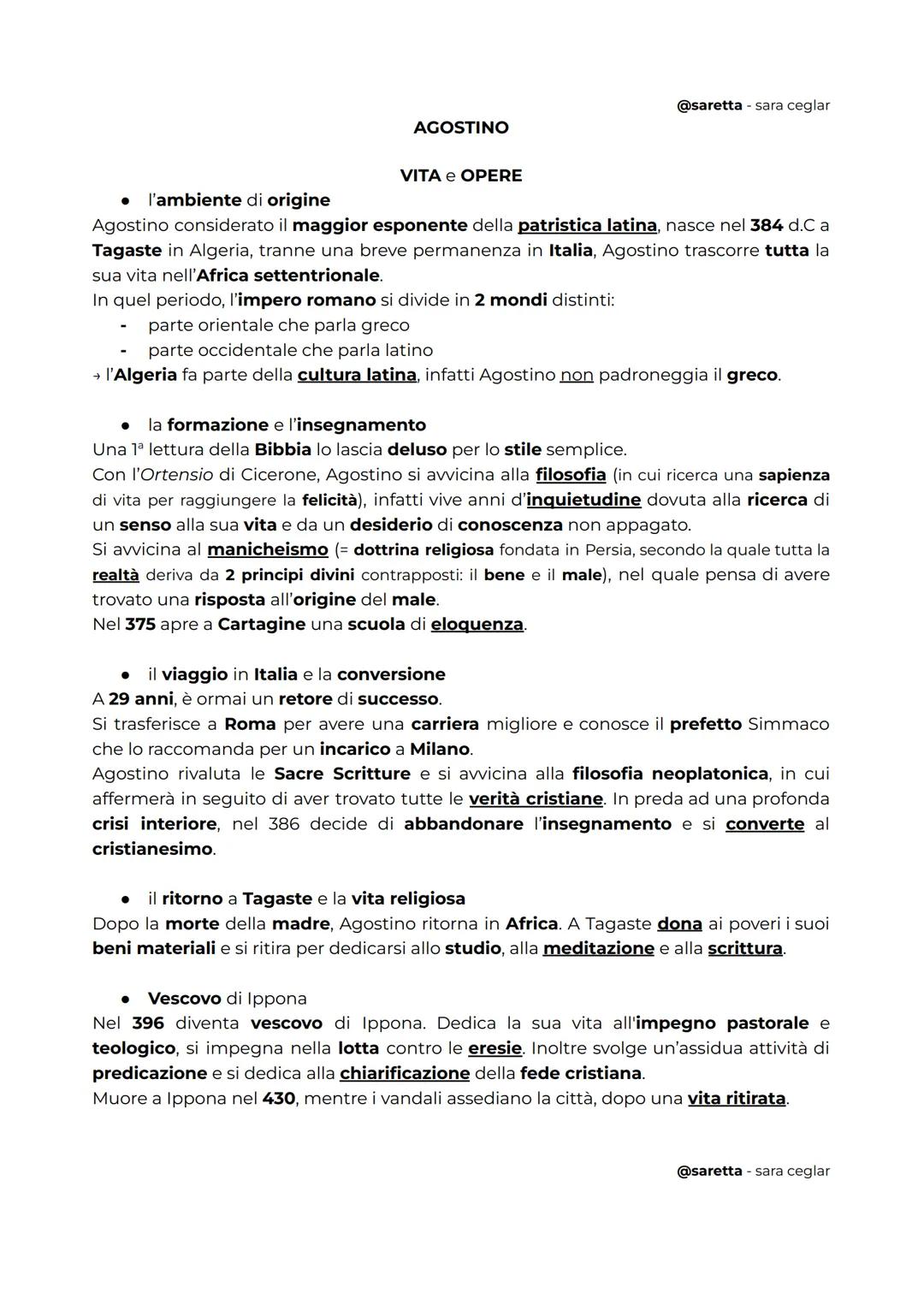 AGOSTINO - filosofia e teologia