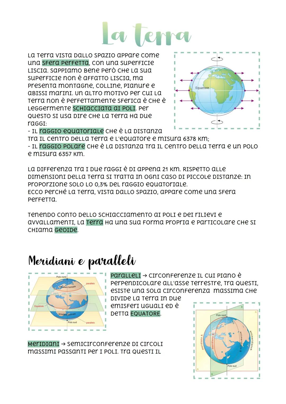 La Terra VISTA DALLO SPAZIO APPare come
una Sfera PerfеTTA, con una superFICIE
LISCIA. SAPPIAMO Bene Però CHE La sua
SuperFICIe non è aFFATT