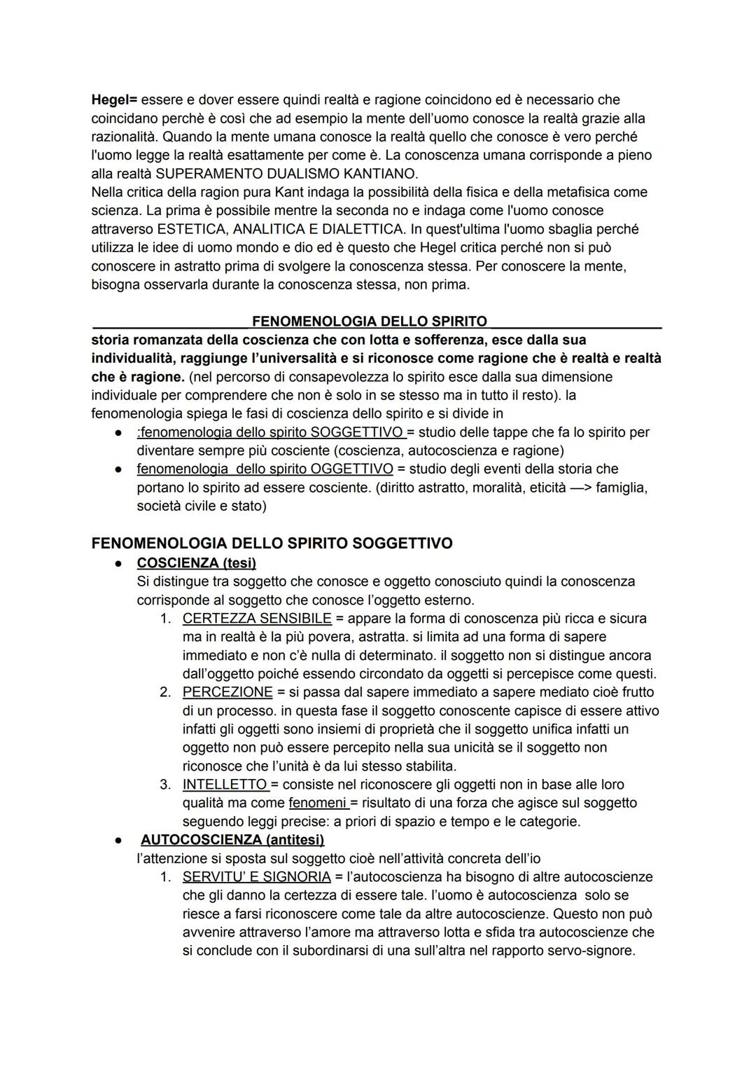 HEGEL
Per fichte il processo è INFINITO (tesi antitesi e sintesi) quindi ci sarà sempre qualcosa che
l'io non può pensare; invece per Hegel 