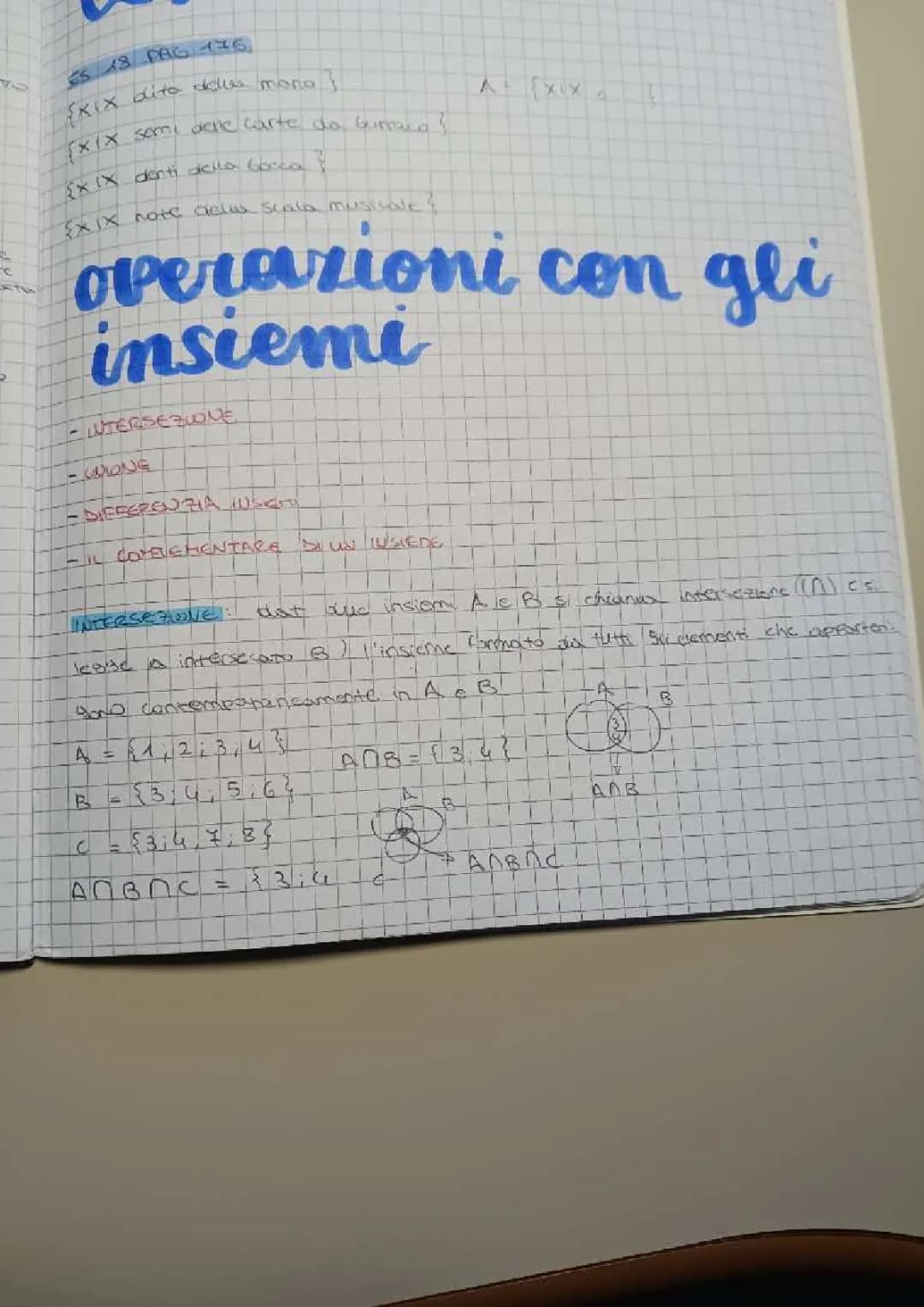 le operazioni con gli insiemi 