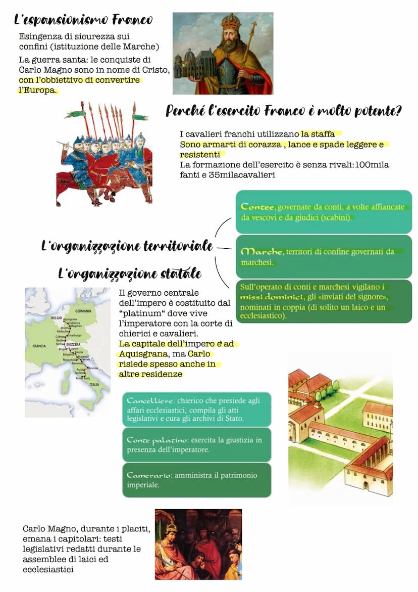 (6
L'impero di Carlo Magno
(742-814)
Figlio di Pipino III fratello di
Carlomanno.
Secondo lo storico
Eginardo:
Fonda l'impero carolingio Car