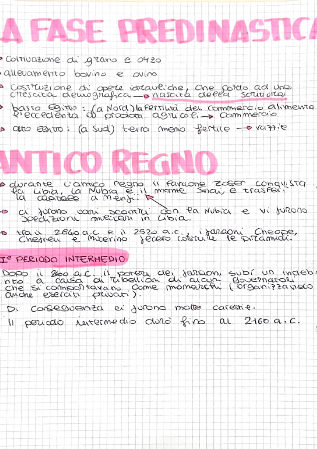 A FASE PREDINASTICA
- Coltivazione di grano e 0420
• allevamento bovino e ovino
• Costruzione di opere idrauliche, che porto ad uno
Cresata 