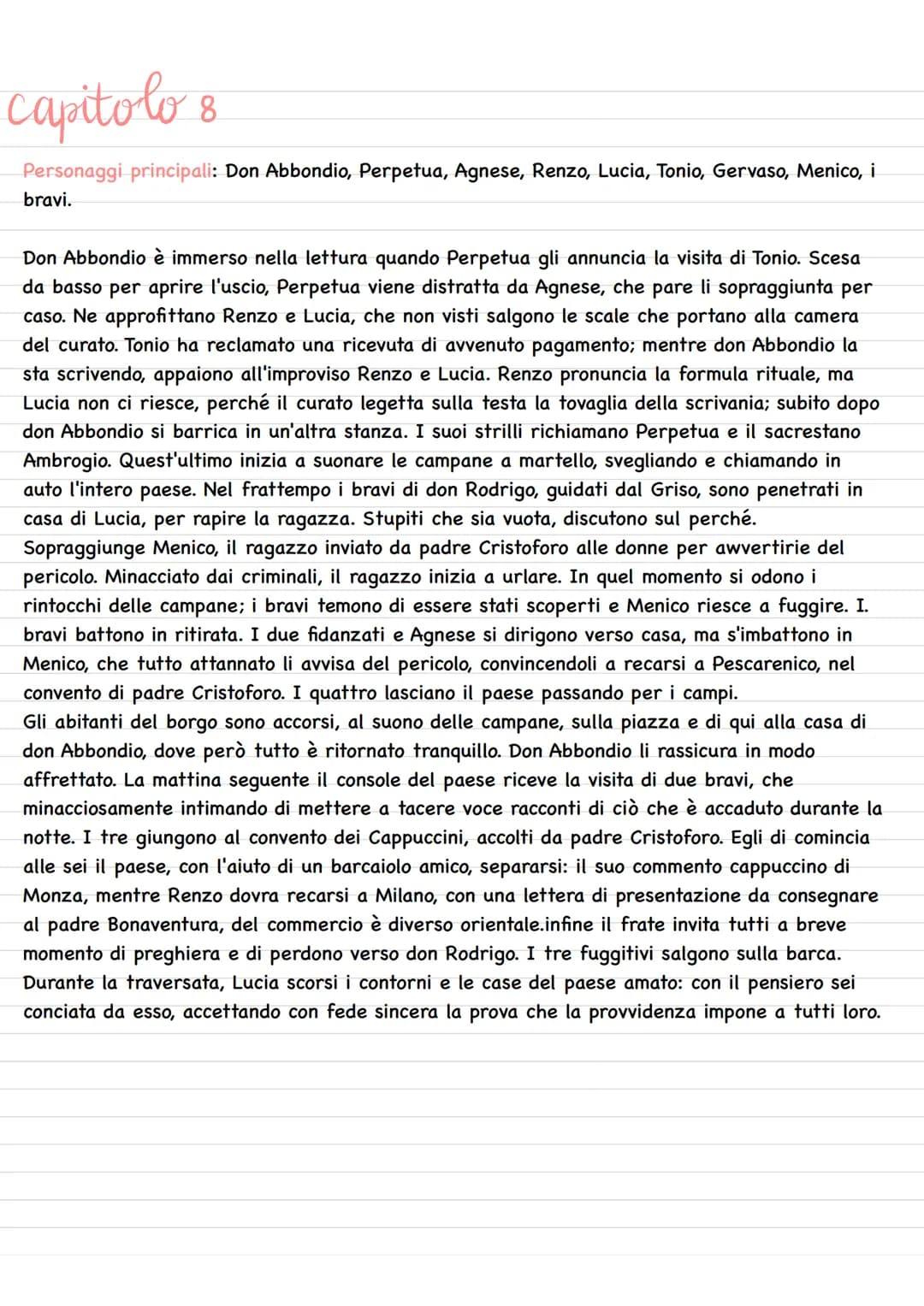 capitolo 1
Personaggi principali: Don Abbondio, i bravi di Don Rodrigo, Perpetua
Il romanzo inizia con la descrizione dei luoghi in cui si s