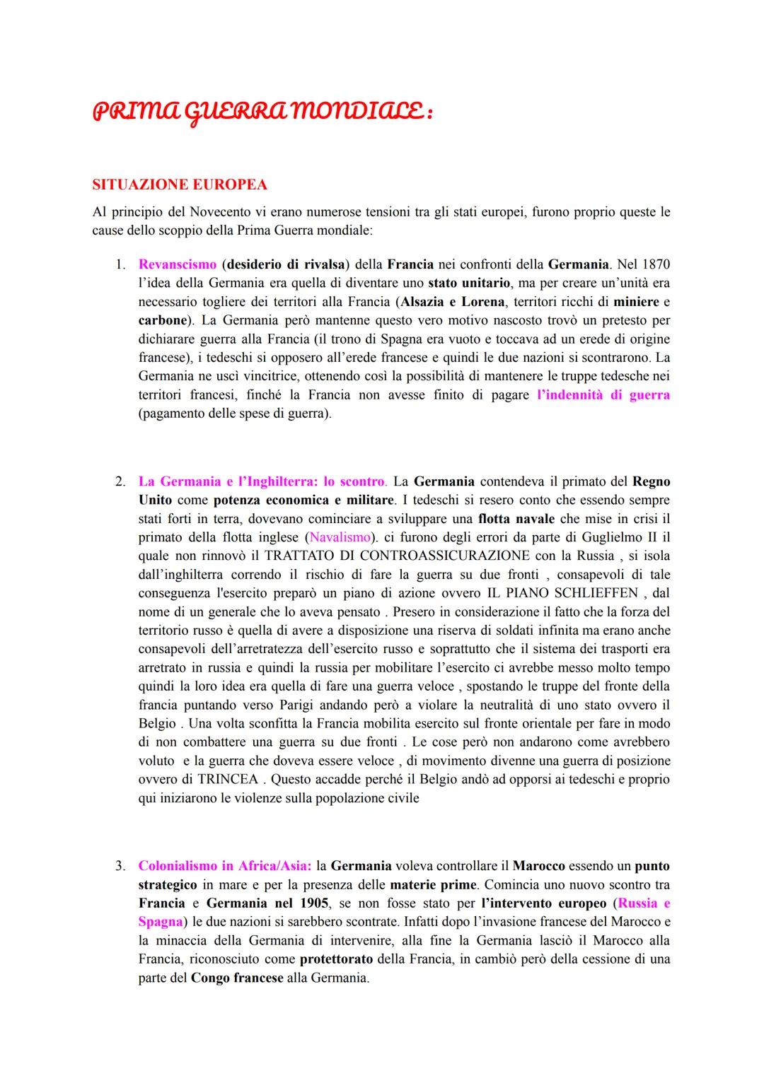 PRIMA GUERRA MONDIALE:
SITUAZIONE EUROPEA
Al principio del Novecento vi erano numerose tensioni tra gli stati europei, furono proprio queste
