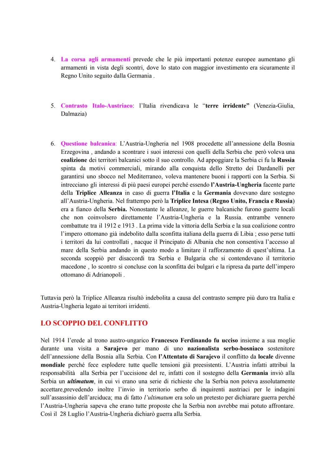 PRIMA GUERRA MONDIALE:
SITUAZIONE EUROPEA
Al principio del Novecento vi erano numerose tensioni tra gli stati europei, furono proprio queste