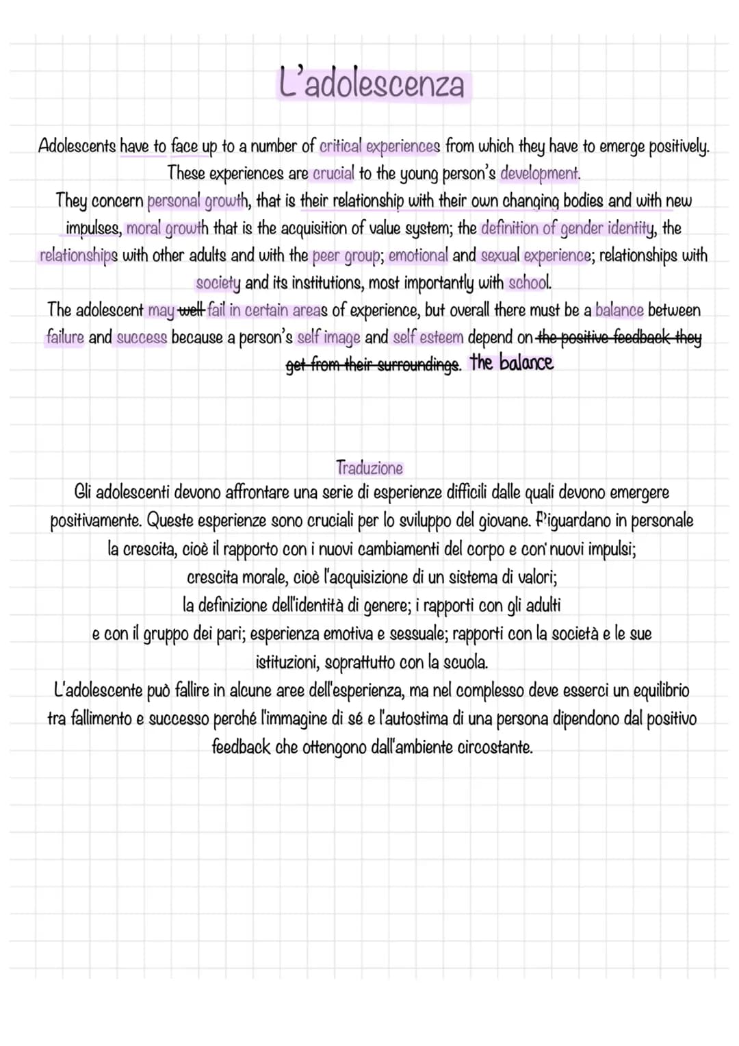 
<p>Gli adolescenti devono affrontare una serie di esperienze difficili dalle quali devono emergere positivamente. Queste esperienze sono cr