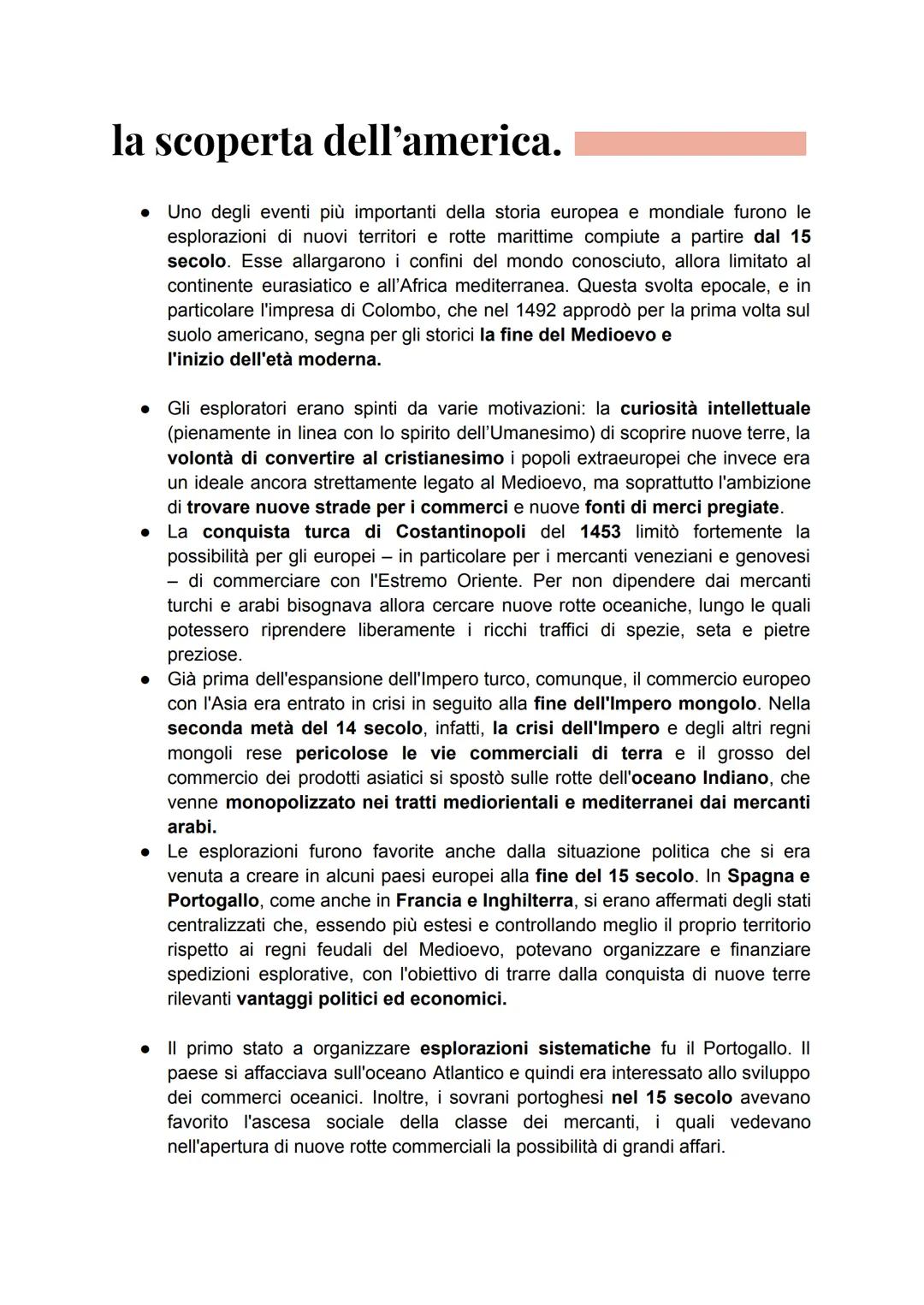 # la scoperta dell'america.

- Uno degli eventi più importanti della storia europea e mondiale furono le
esplorazioni di nuovi territori e r