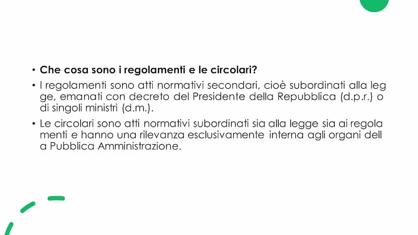 Il Governo
Musta
еее
☐ Il governo
●
Il governo è composto dal presidente del consiglio e dai Ministri
Ministri con portafoglio: ministri che