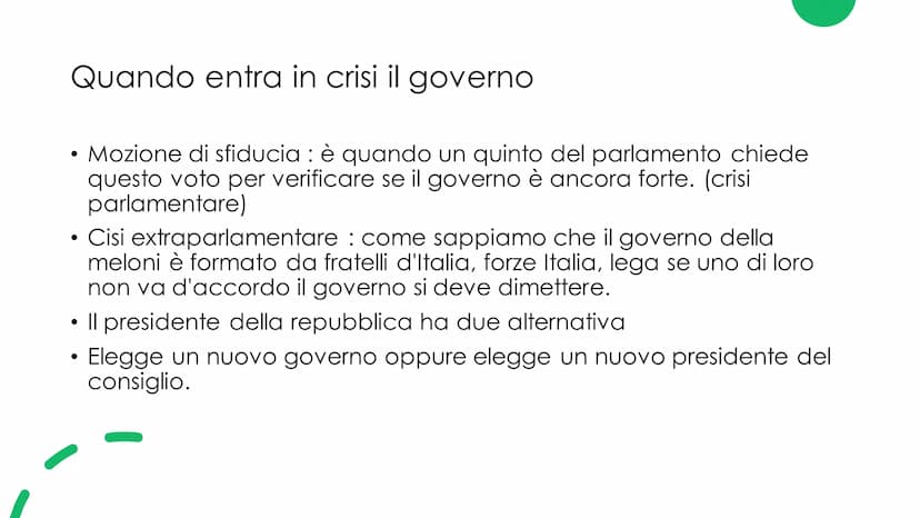 Il Governo
Musta
еее
☐ Il governo
●
Il governo è composto dal presidente del consiglio e dai Ministri
Ministri con portafoglio: ministri che