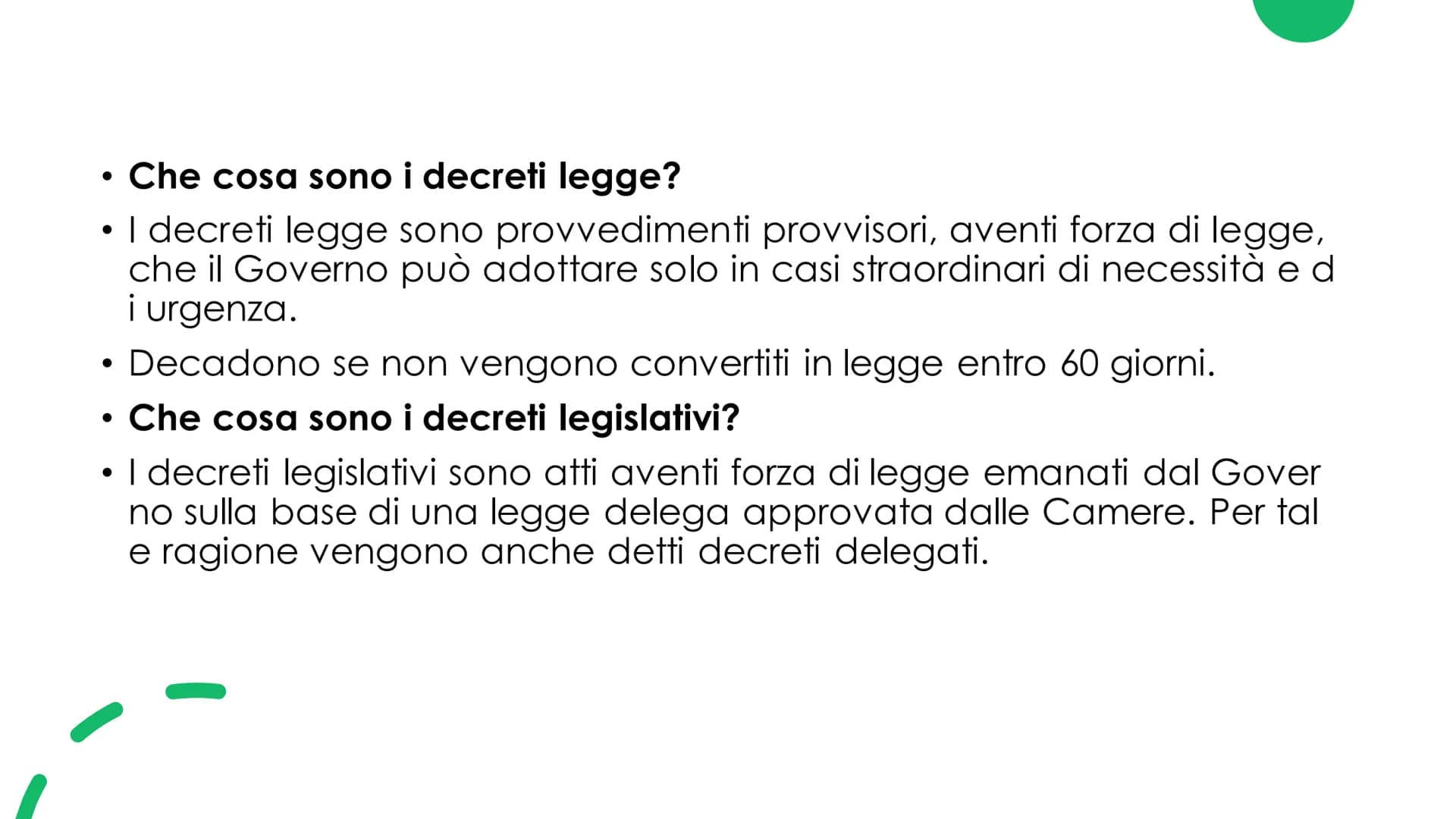 Il Governo
Musta
еее
☐ Il governo
●
Il governo è composto dal presidente del consiglio e dai Ministri
Ministri con portafoglio: ministri che