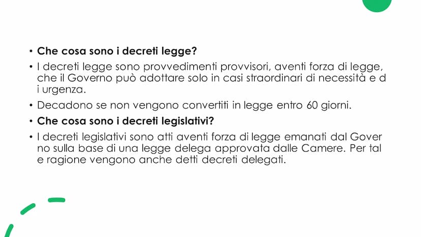 Il Governo
Musta
еее
☐ Il governo
●
Il governo è composto dal presidente del consiglio e dai Ministri
Ministri con portafoglio: ministri che
