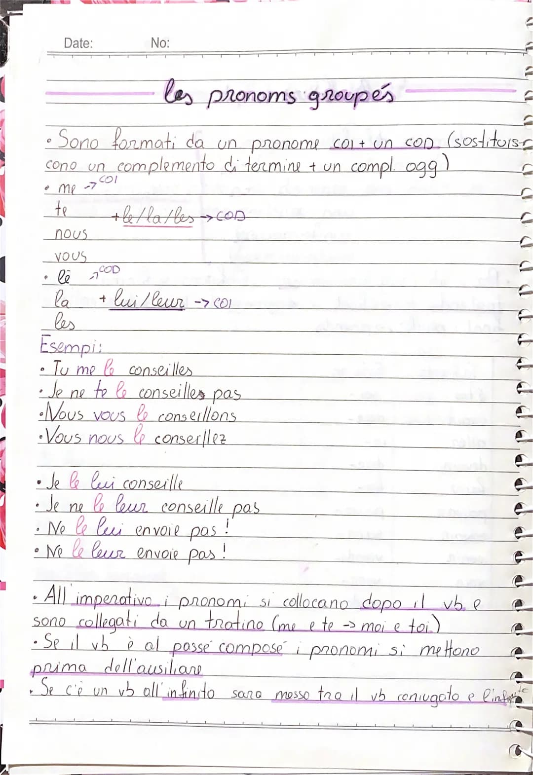Date:
les pronoms groupés
• Sono formati da un pronome col + un con (sostituis
cono un complemento di termine + un compl. ogg)
201
• me
te
P